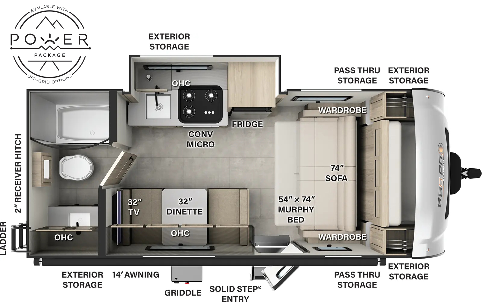 Rockwood Geo Pro G19FDS Floorplan